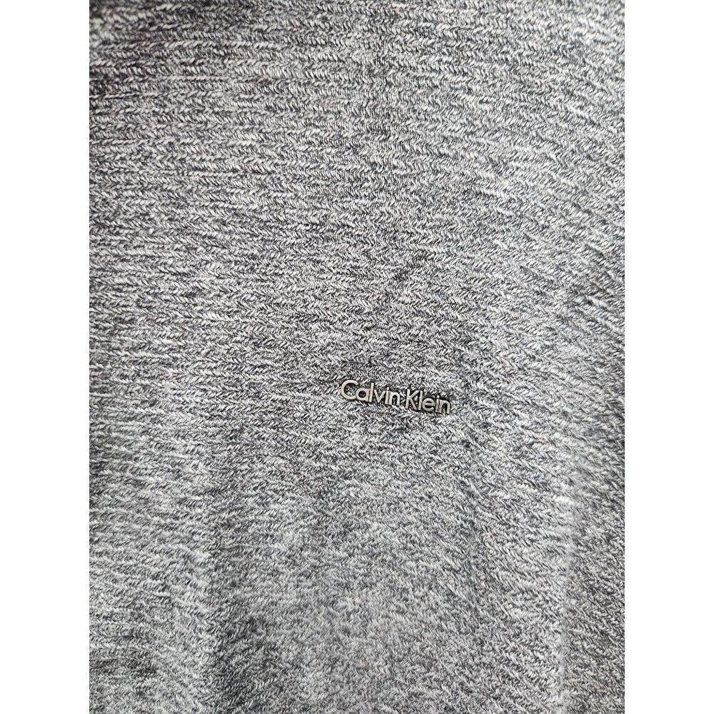 Calvin Klein Mens XL Quarter-Zip Pullover Sweater Gray Cotton Blend - Picture 2 of 5